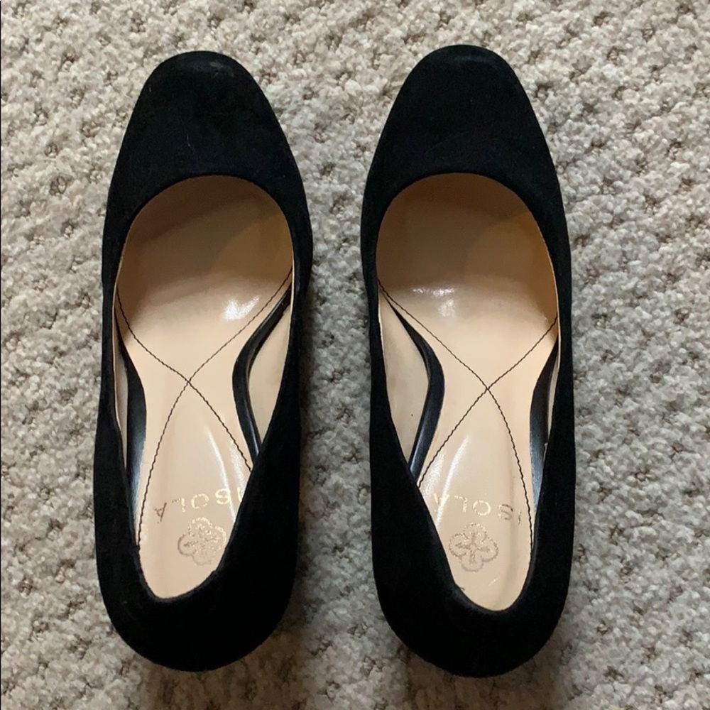 Isola black suede heel